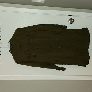 Velvet heart Size M long jean shirt tunic military green